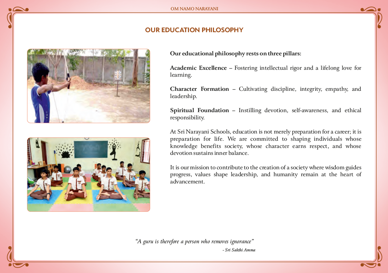 OUR EDUCATION PHILOSOPHY